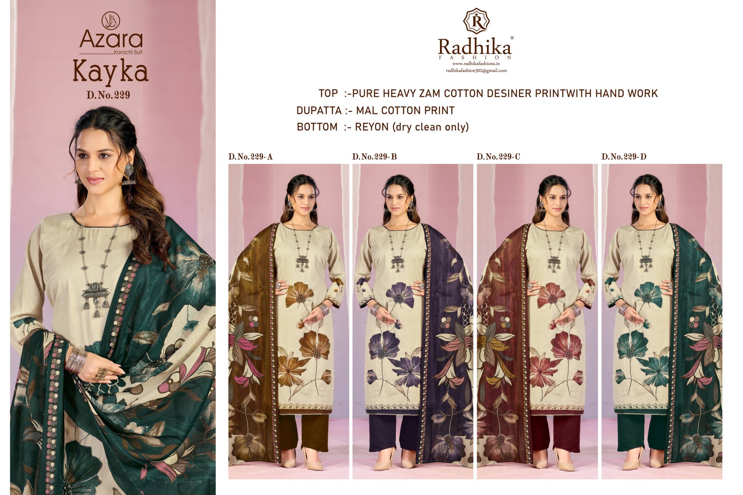 KAYKA By Radhika Fashion 229 Series Beautiful Festive Suits Colorful Stylish Fancy Casual Wear & Ethnic Wear Cotton Dresses At Wholesale Price